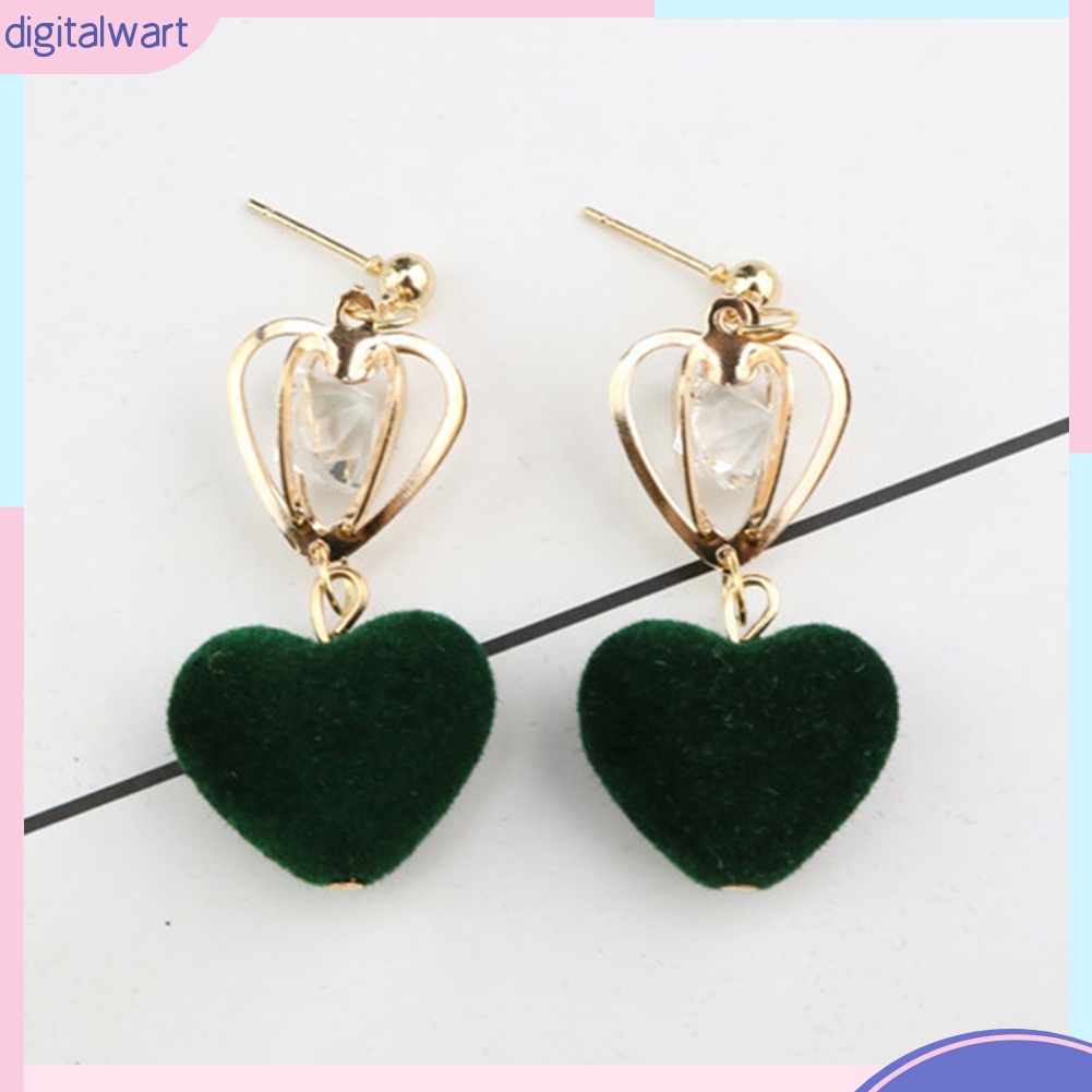 Bông Tai Hình Vương Miện / Trái Tim Đính Đá Thời Trang Dành Cho Nữ