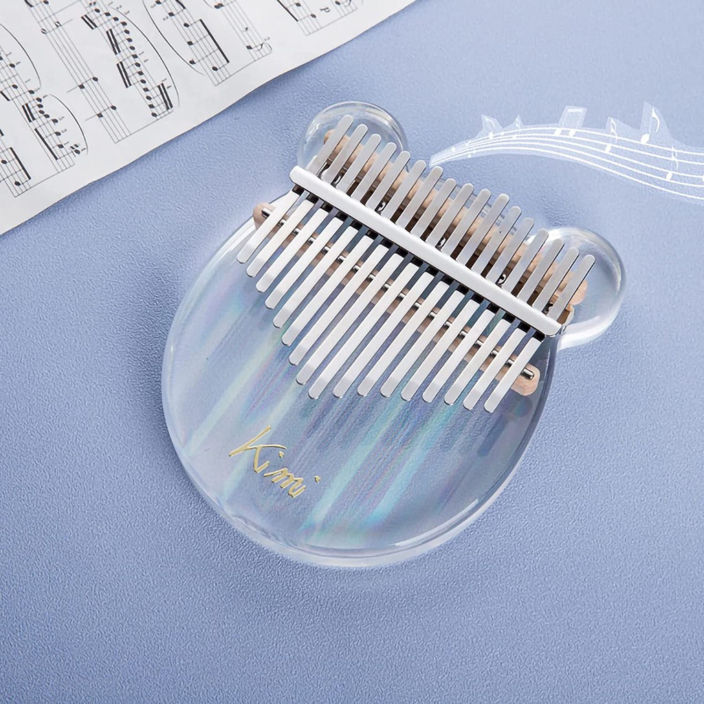 Đàn kalimba trong suốt KIMI -M10S hình Gấu -Hàng chính hãng tặng bọc bảo vệ móng