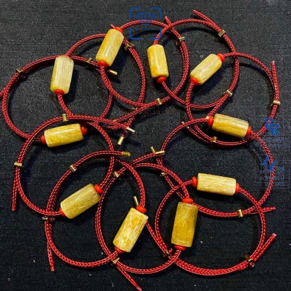 Lu thống tóc vàng mix vòng tay phong thuỷ mệnh thổ / kim, trang sức Anchi jewelry