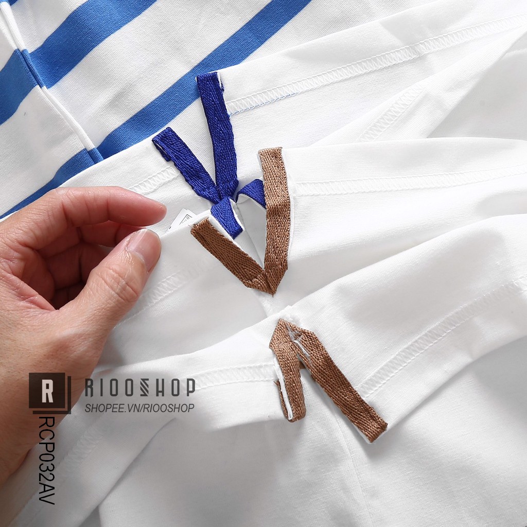 Áo thun nam trung niên polo sọc ngang Marc cực đẹp RCP032AV - áo phông nam có cổ Riooshop | BigBuy360 - bigbuy360.vn