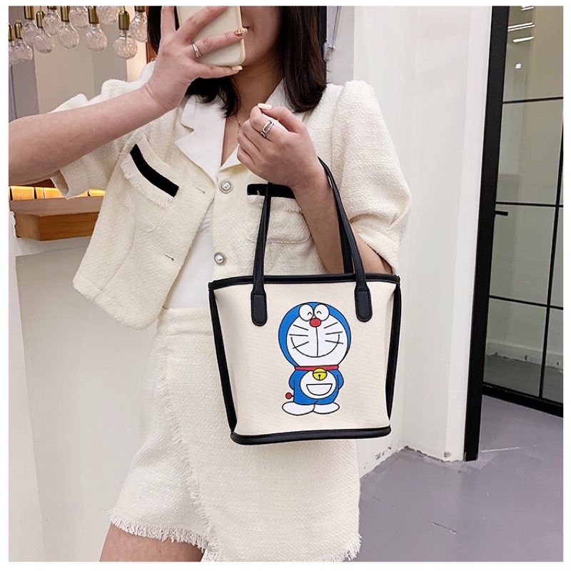 Túi Xách Phong Cách Viền Da Pu Doremon Doraemon