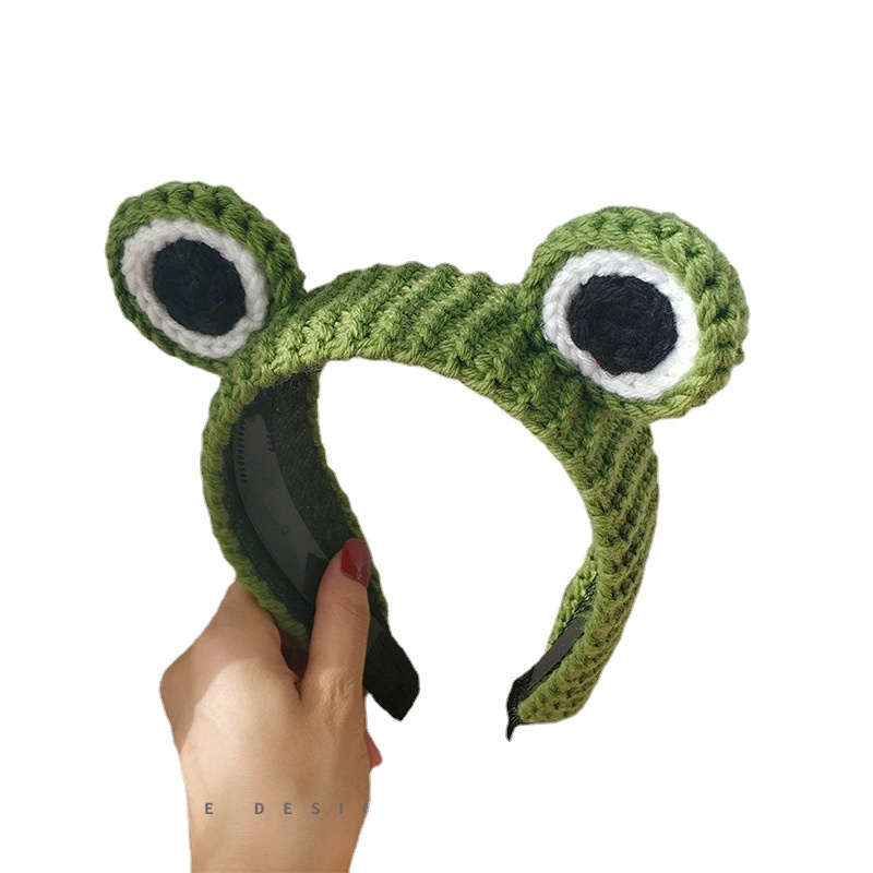 Băng Đô Len Hình Ếch Mắt To Dễ Thương Cho Nữ