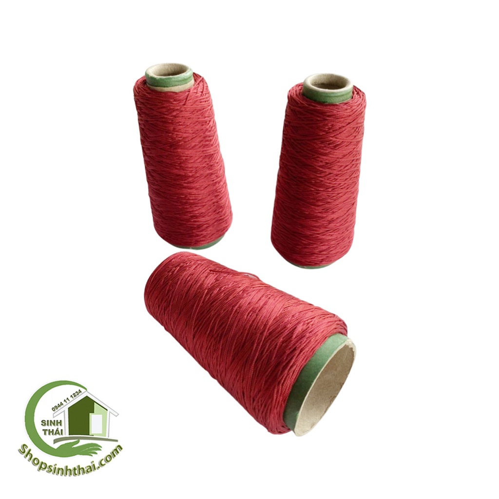 Cuộn dây chỉ dù màu đỏ, đan móc túi xách, dây thả diều, may bao đa năng