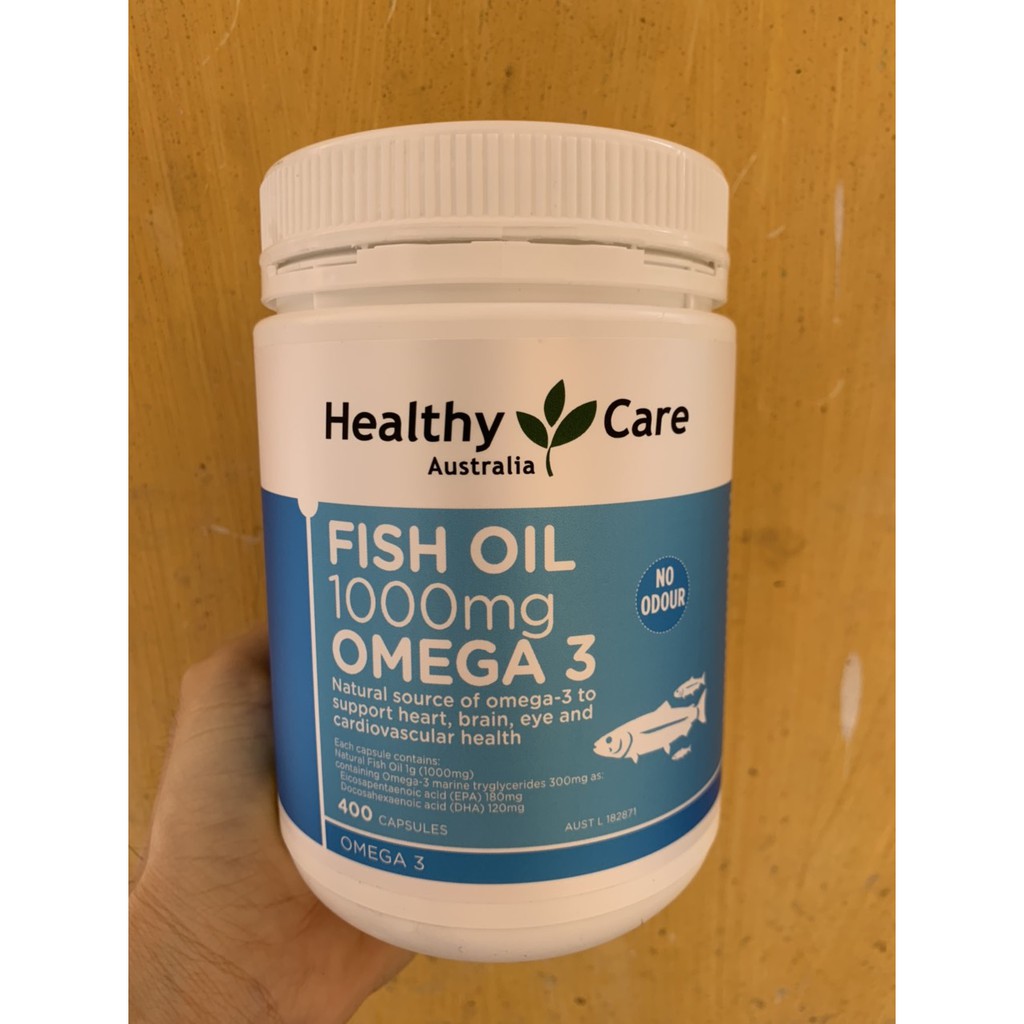 Dầu cá tự nhiên Omega 3 Fish Oil 1000mg, lọ 400 viên nhập khẩu