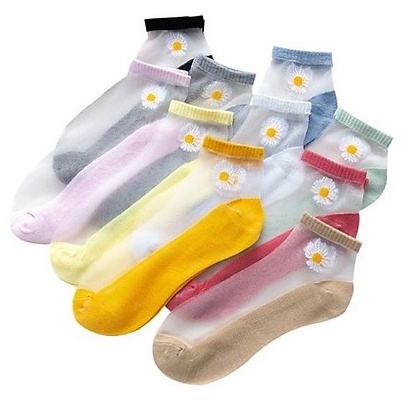 [Họa Mi Tóc Nâu] Túi 10 Đôi Tất Ren Hoa Cúc Hoạ Mi Mix Lưới Ren Phong Cách Tiểu Thư