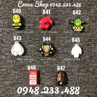 Nút cài dép Jibbitz-icon-sticker-charm Siêu nhân (B40-B47).Shop ship từ 10 sản phẩm trở lên