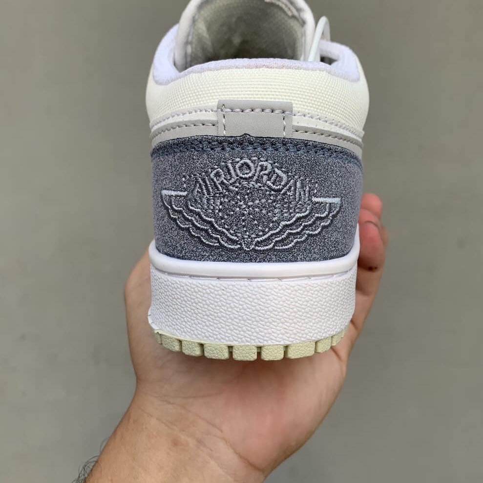 Giày Thể Thao 𝐉𝐨𝐫𝐝𝐚𝐧 xám xanh Paris cổ thấp, Giày Sneaker JD 1 Low xám gót xanh nam nữ mới nhất 2022 full box bill