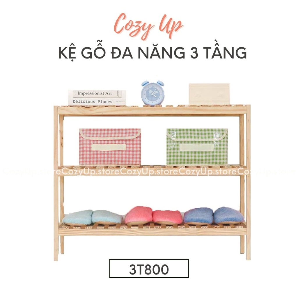 KỆ GỖ ĐỂ GIÀY DÉP 3 TẦNG 80 cm - Dài 80 x Cao 63cm