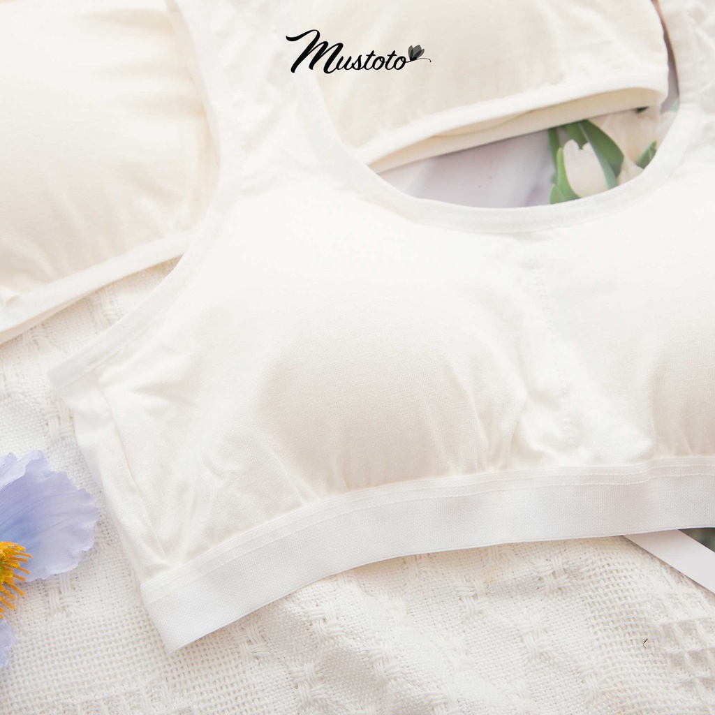 Áo Bra Cotton Móc Cài Sau Có Lót Mút Tháo Rời (Mustoto MA38)