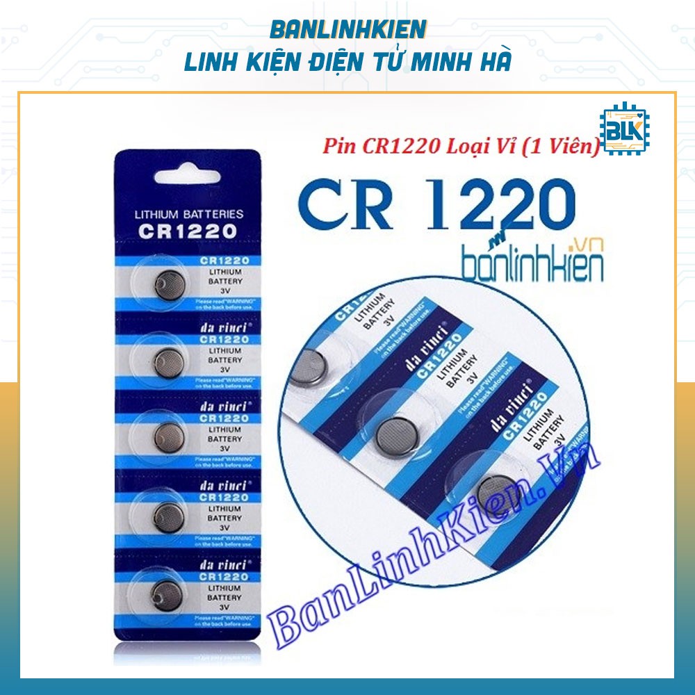 Combo 5 Chiếc Pin Cúc Áo CR1220 Loại Rời (1 Viên)
