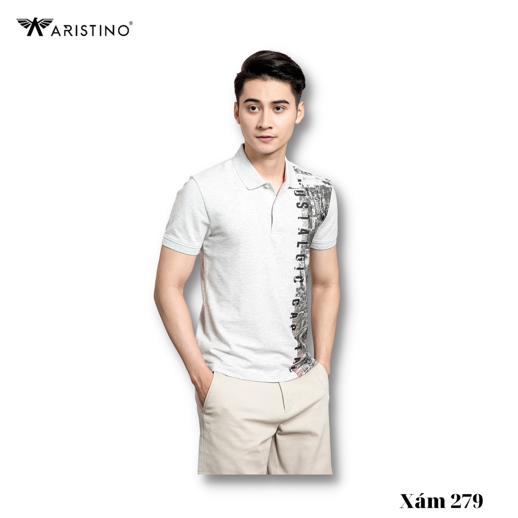 Áo Polo, Thun Nam ARISTINO Cao Cấp, Có Cổ, In Khắc Họa Phố Cổ Hà Nội - APS064S1