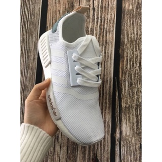 (Có sẵn+full hộp) giầy Nmd trắng gót xanh 2019