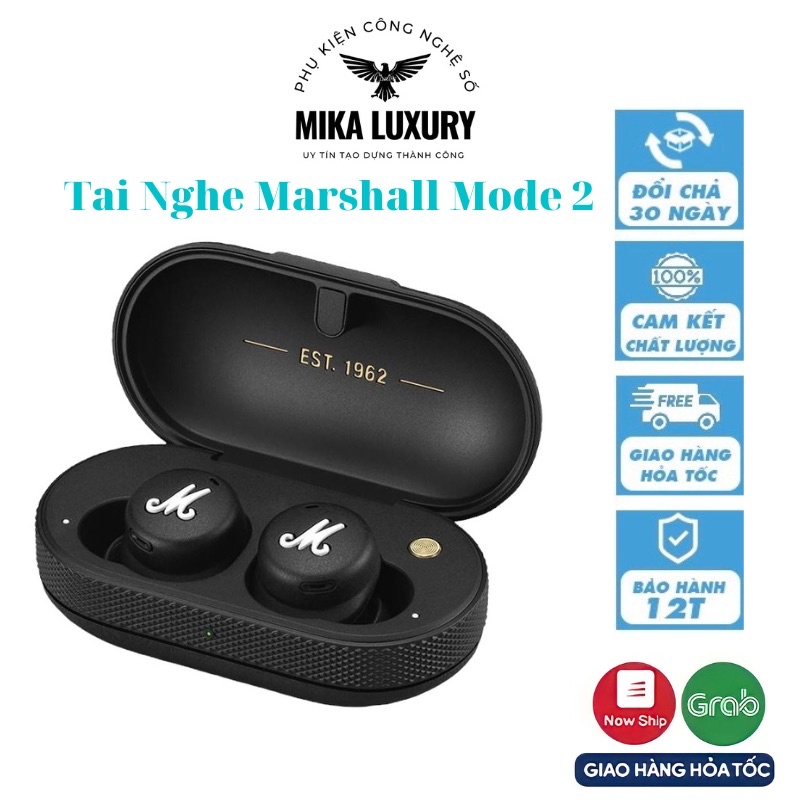 Tai Nghe Bluetooth Nhét Tai Thể Thao Không Dây Marshall Mode II Kết Nối Bluetooth Kèm Mic Bảo Hành 12 Tháng