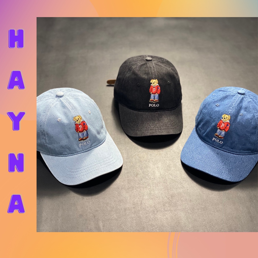 Mũ lưỡi trai thêu hình gấu cao cấp, full tag mac đầy đủ Unisex nam nữ, Hayna Hats M3