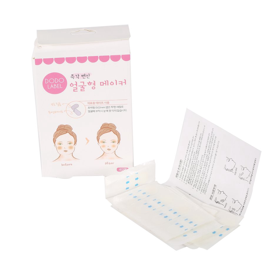 Bộ 40 miếng băng mỏng vô hình dán nâng cằm và mặt