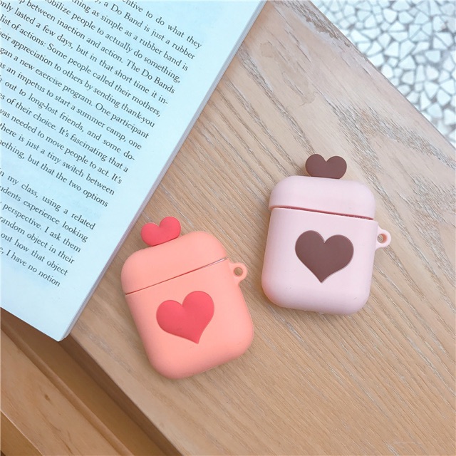 ⚡️TẶNG KÈM MÓC⚡️Bao Airpods 1 2 Trái tim Full box Hộp case đựng tai nghe airpod silicon dày dặn đựng i11 i12 i18 ...