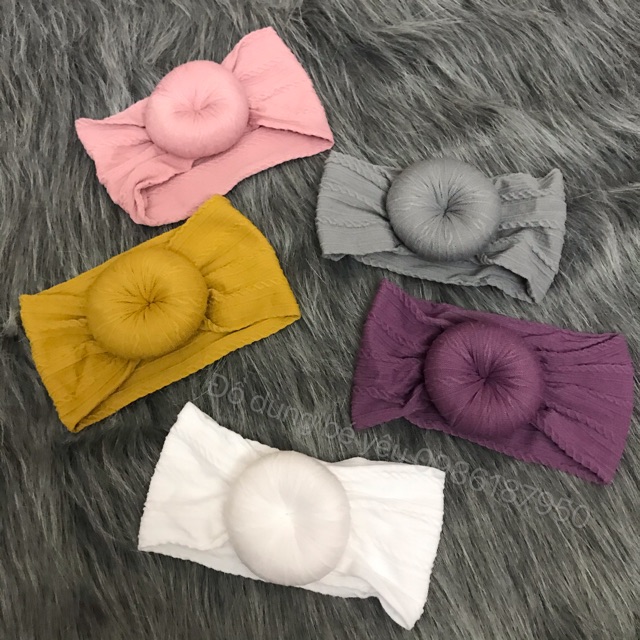 Turban, băng đô bản rộng cotton co giãn dành cho bé gái [ babyboo]