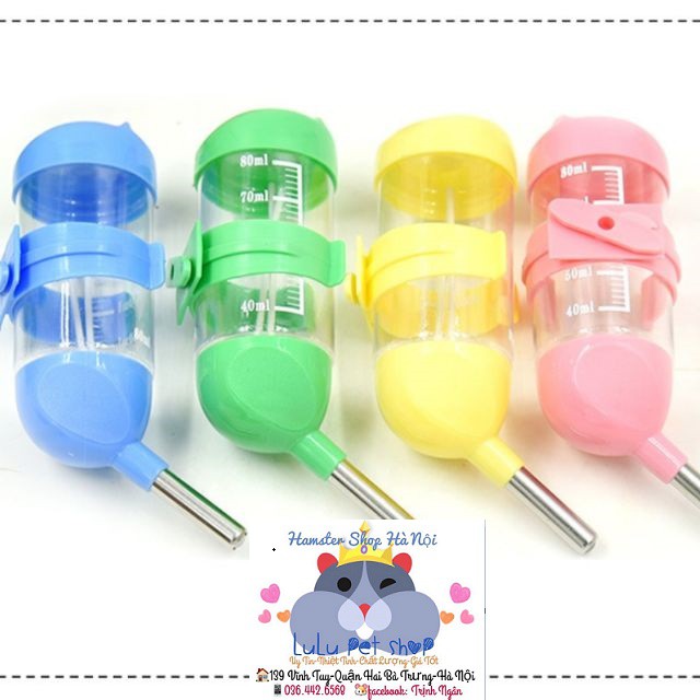 [Mã 155FMCGSALE giảm 7% - tối đa 100K đơn 500K] bình nước 80ml cho hamster - Bình Bi