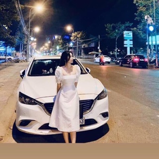 ⚡️BÁN SỈ⚡️ Váy trắng tay bồng dáng dài
