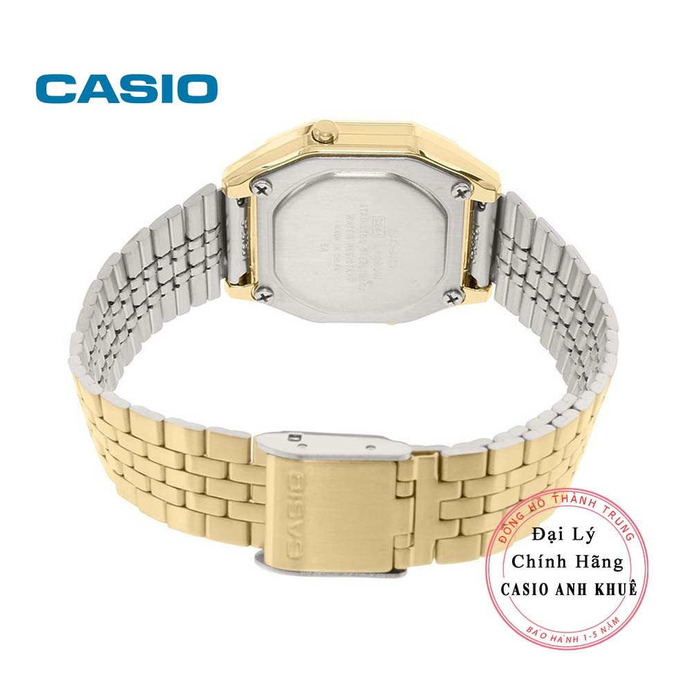 Đồng hồ điện tử nữ Casio Vintage LA680WGA-9BDF dây kim loại