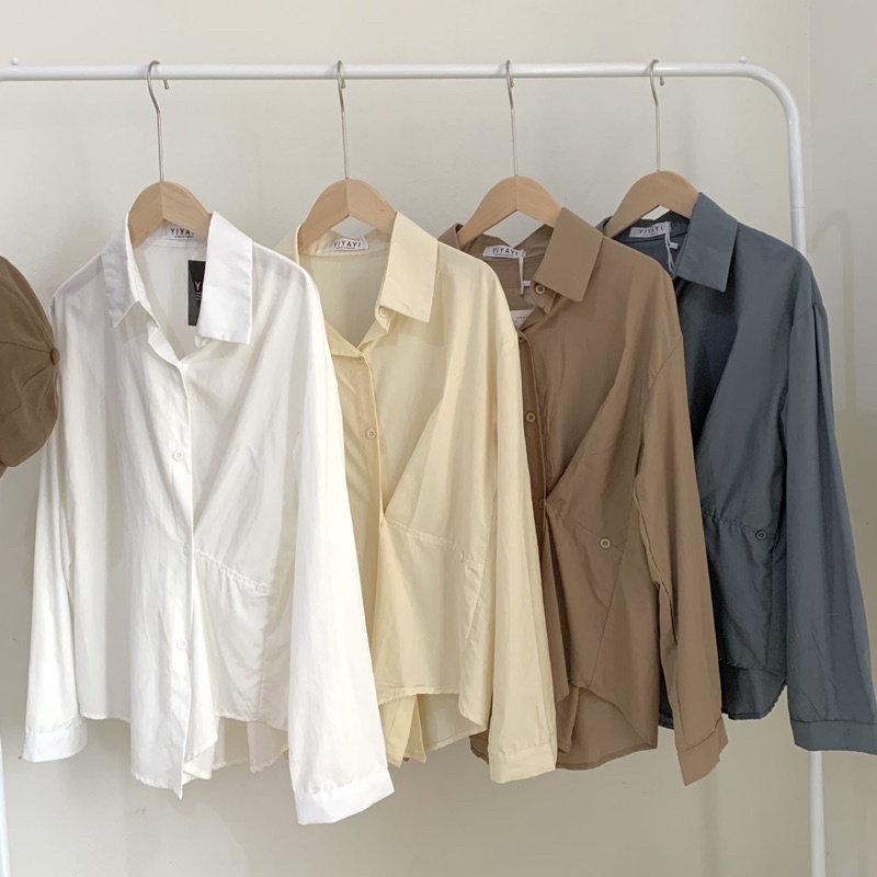 Áo sơ mi lụa lanh cao cấp cúc cài kiểu