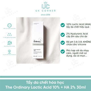 [Bill UK] Tẩy da chết hóa học The Ordinary Lactic Acid 10% + HA 2% 30mL