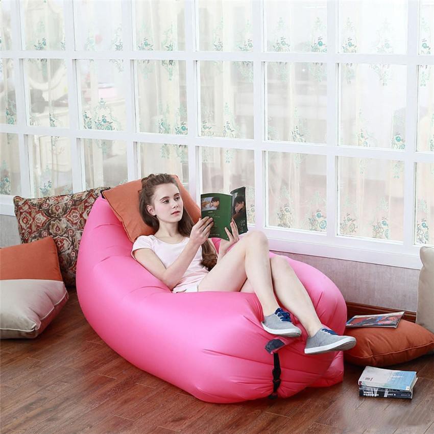 PVN30475 Ghế Hơi Du Lịch Không Cần Bơm, Sofa Văn Phòng, Đệm Hơi Du Lịch, Phượt, Dã Ngoại Túi Gió T2