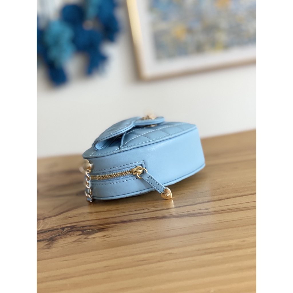 Túi đeo chéo nữ da thật thời trang cao cấp 𝘾𝙝𝙖𝙣𝙚𝙡 𝘾𝙝𝙖𝙣n𝙚𝙡 CN thiết kế hình trái tim