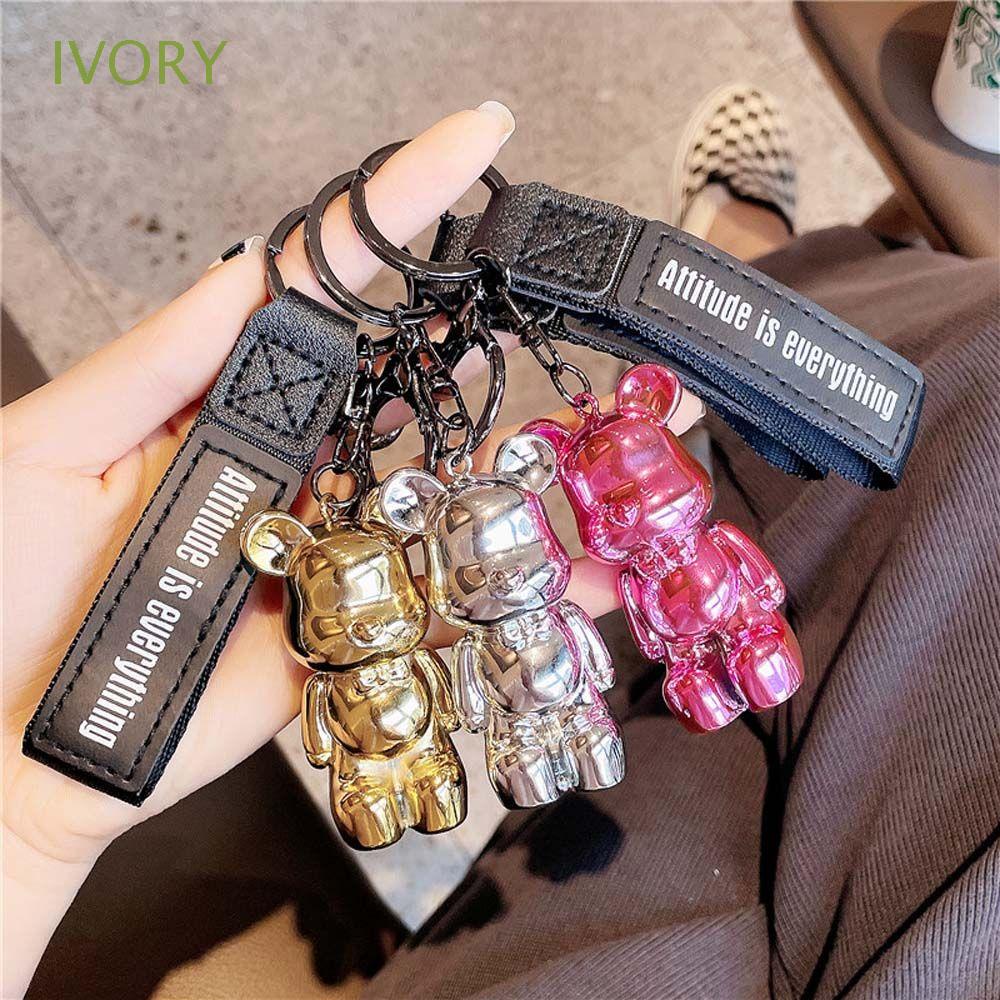 Móc khóa hình gấu hoạt họa nhiều màu sắc tùy chọn đáng yêu