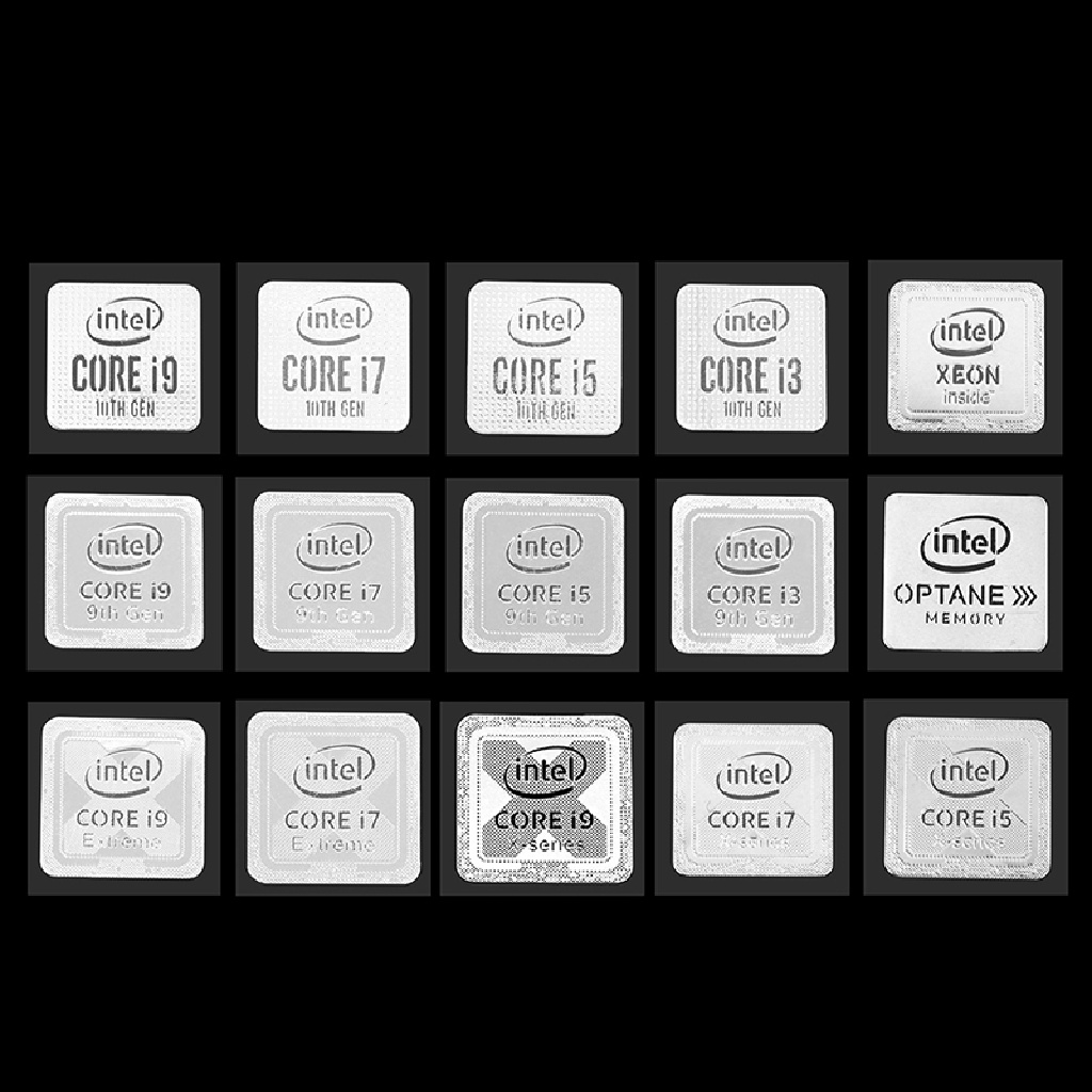 Miếng Dán Logo CPU Máy Tính Intel Core i9 i7 i5 i3 Thế Hệ 10 Bằng Kim Loại