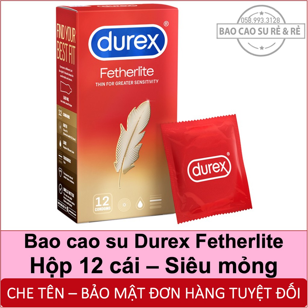 Bao Cao Su Durex Fetherlite SIÊU MỎNG Hộp 12 cái