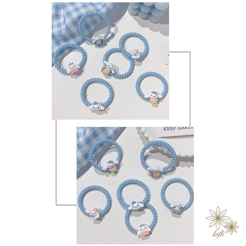 【kifli】Dây Buộc Tóc Cao Su Hình Chú Chó Cinnamon Dễ Thương Phong Cách Mới Cho Nữ