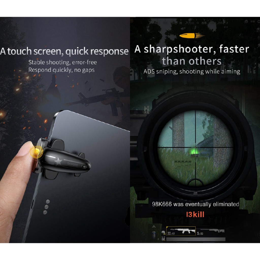 Baseus Game Controller Gamepad Trigger for iPad Pro mini Xiaomi Samsung Huawei Tablet Pad Shooter Fire Button Joystick