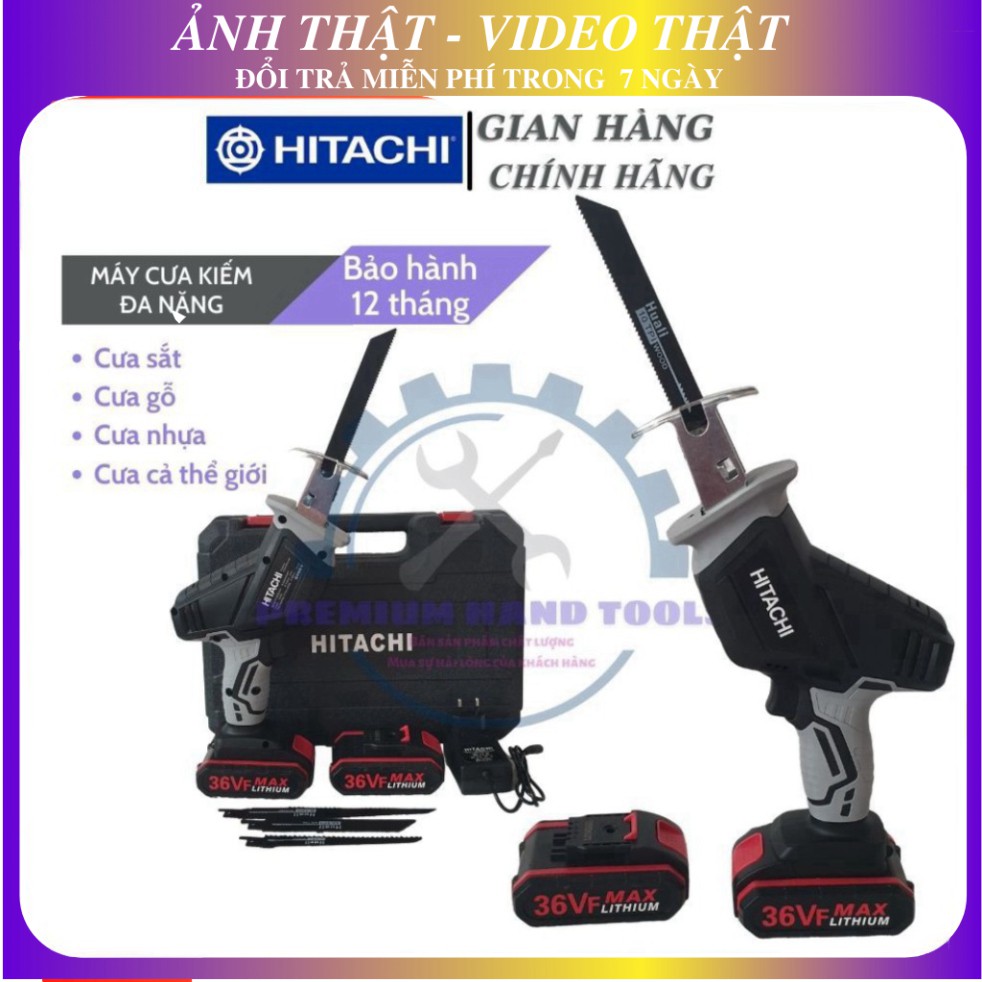 [Cao Cấp] Máy cưa kiếm - Máy cưa đa năng chạy pin Hitachi 36V (2 pin 1 sạc) Tặng 4 lưỡi cưa cao cấp [Hàng Cao Cấp] ...