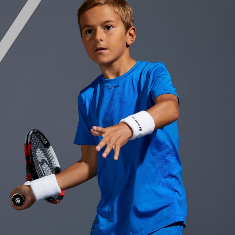 Áo thun chơi tennis Decathlon ARTENGO 900 cho bé trai - Xanh dương size 6 Tuổi