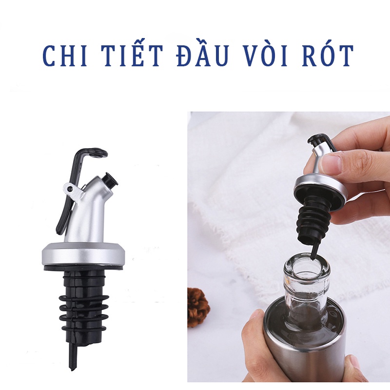 Chai chiết rót dầu ăn thuỷ tinh bọc inox ,đựng gia vị nhà bếp