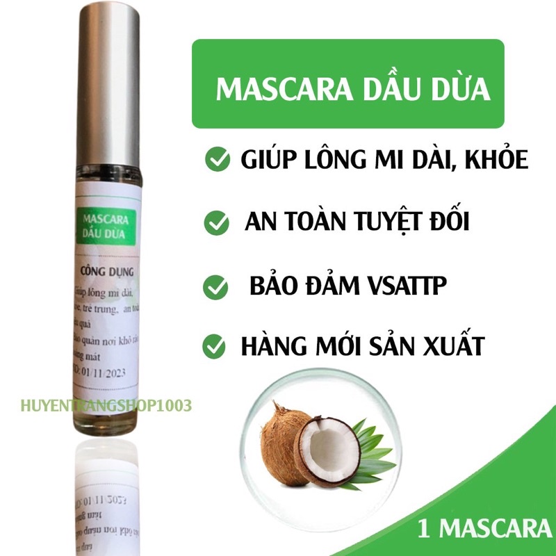 Chuốt Mi Dầu Dừa (Macara Dầu Dừa) dưỡng mi Tự Nấu / Loại 10ml