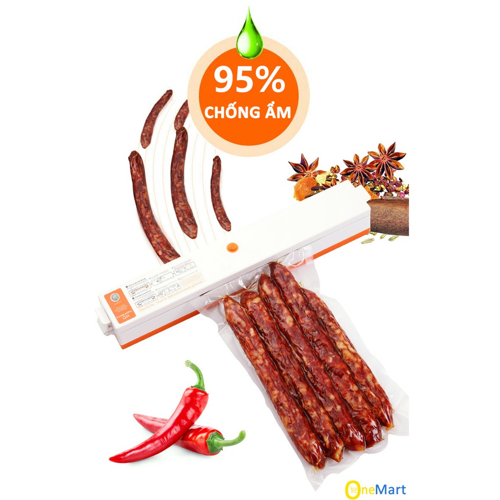 Máy Hút Chân Không Thực Phẩm Fresh Pack Pro Màu Cam siêu tiện lợi kèm 15 túi