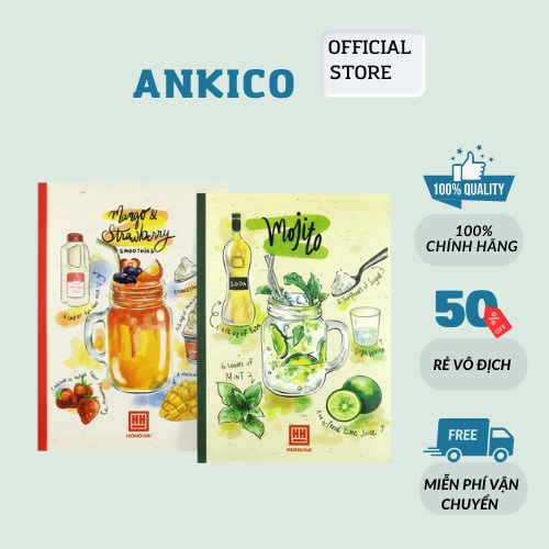 Vở kẻ ngang 120 trang Cocktail Hồng Hà vở kẻ ngang học sinh in hình trẻ trung ANKICO