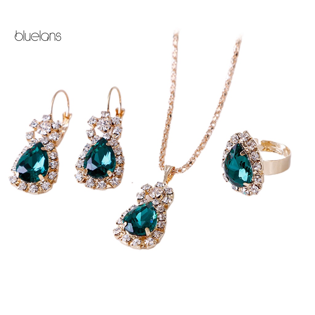 Bộ Trang Sức Gồm Vòng cổ / Bông Tai / Nhẫn Dáng Dài Thiết Kế Thoải Mái Thời Trang