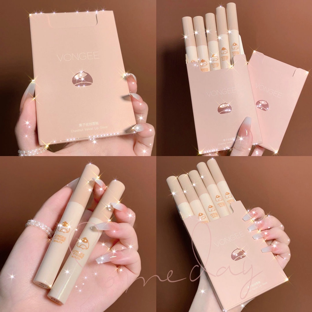 Set 5 thỏi son kem màu nhung lì lâu trôi không phai màu cho học sinh