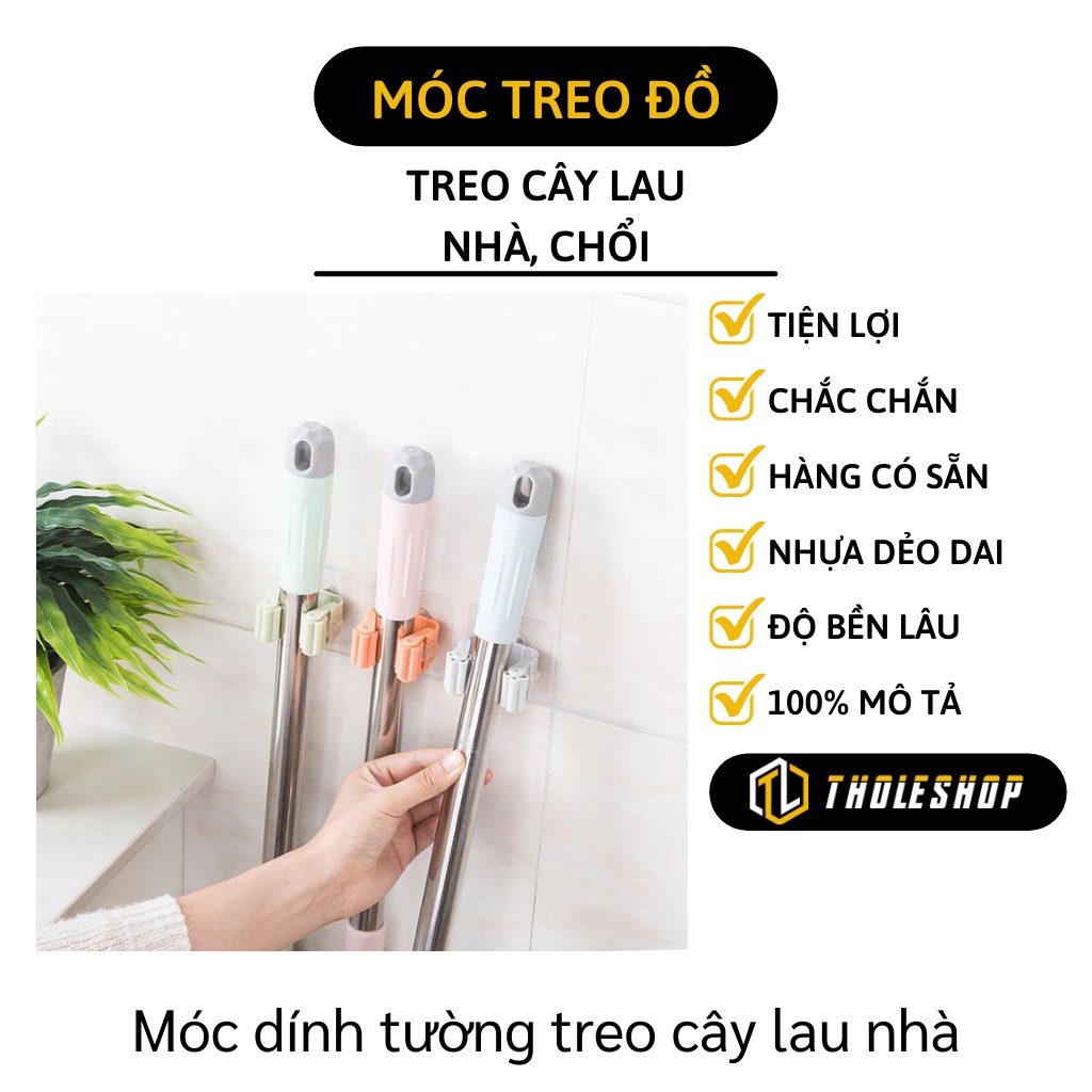 Móc Treo Cây Lau Nhà - Móc Dán Tường Giữ Chổi, Bàn Chải, Dụng Cụ Vệ Sinh Nhà Cửa 5472