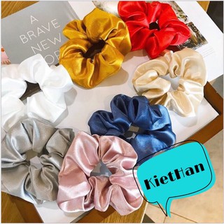 10 Dây Cột Tóc Vải Scrunchies Phi Bóng