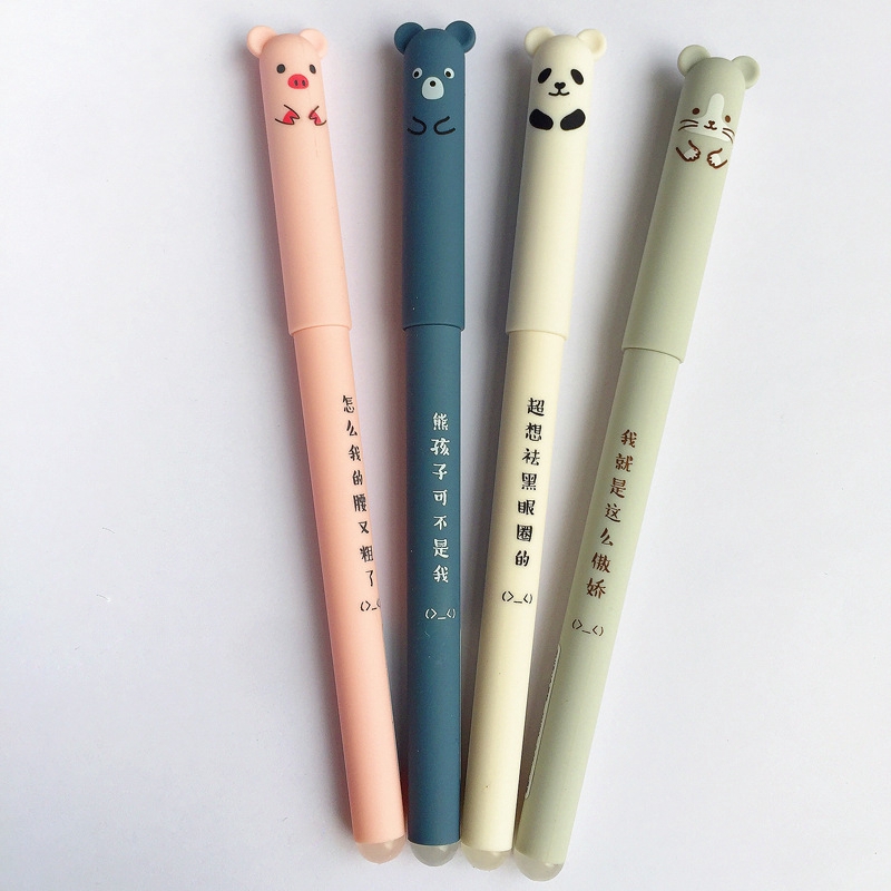 Phim hoạt hình Động vật Bút xóa 0.35mm Dễ thương Panda Mèo Magic Bút Bút Gel Kawaii cho Trường Viết Văn phòng phẩm Mới lạ Quà tặng cô gái