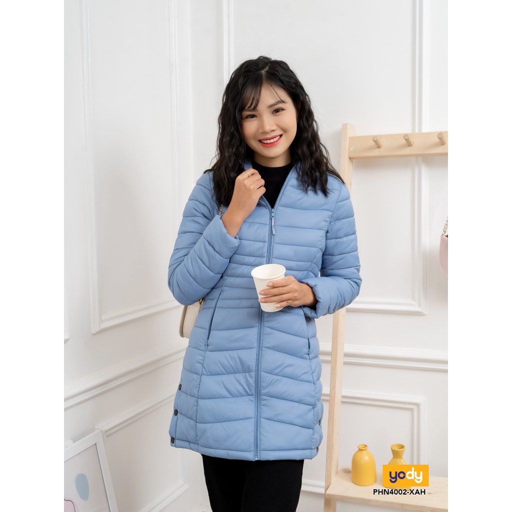 Áo phao YODY nữ dáng dài áo khoác phao dài siêu gọn nhẹ, siêu ấm PHN4002