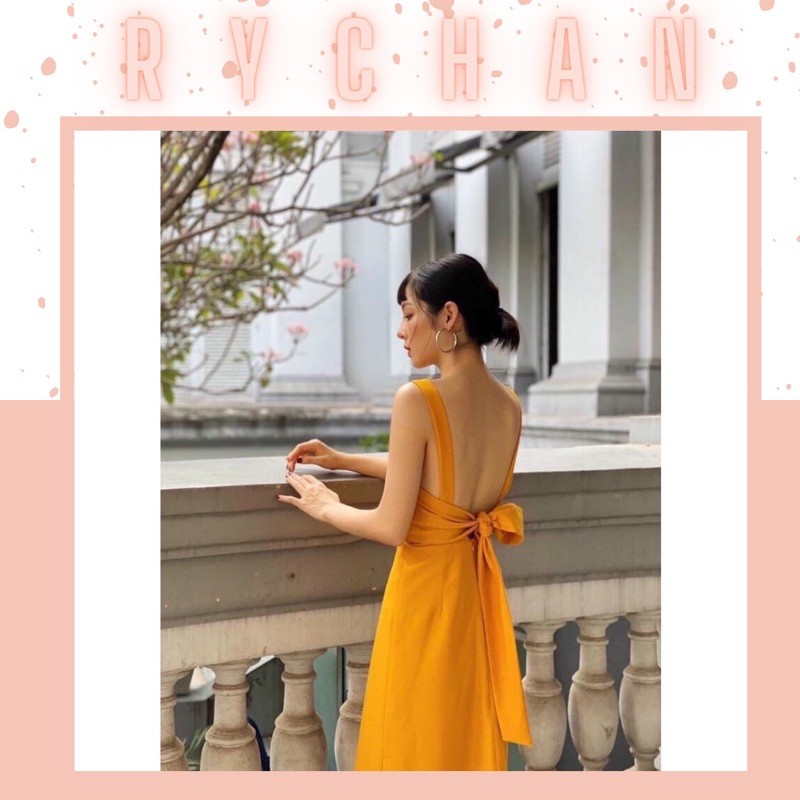 Đầm Maxi Đi Biển Vàng Nghệ Hai Dây Nơ Sau [Ảnh Thật Cuối] - DM935 | BigBuy360 - bigbuy360.vn