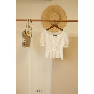 [MOMOCO] Áo croptop lửng chun eo và tay M2345
