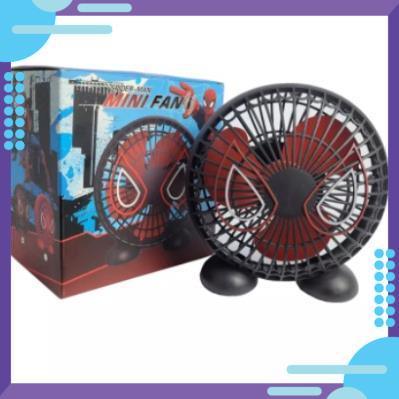 Quạt Mini Để Bàn Spiderman, Người Nhện 3 Chế Độ Gió Sạc Tích Điện
