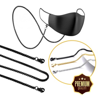 Image of [STOCK] ▼Premium - Simple Elegant Rolo black Mask Chain Necklace For Men | mask chain men - mask lanyard/mask holder