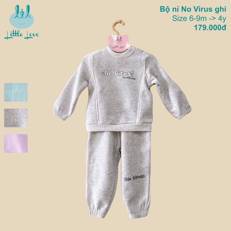 LIL-Little love Bộ nỉ ấm cho bé dày dặn